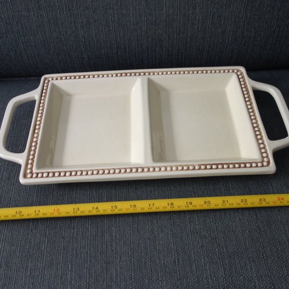 Elica Home Trends Two Section Ceramic Serving Tray - Picture 5 of 11